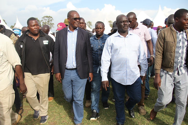 Homa Bay governor candidate Evans Kidero in Ndhiwa constituency, on June 21, 2022.