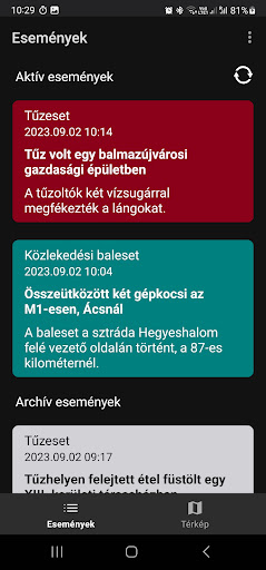Screenshot VÉSZ