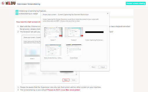 Screen Capturing No Domain Restriction