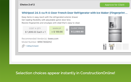 ConstructionOnline Selection QuickPick