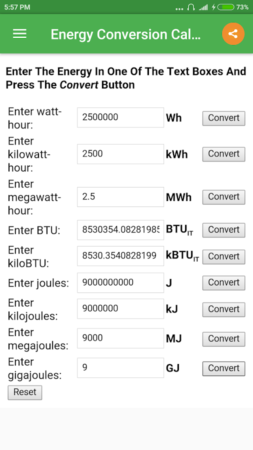 How can I convert kJ/h to BTU?