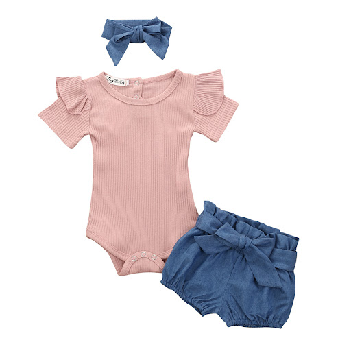 Title 10, Girl Baby Set, Short Sleeved Jumpsuit, Floral S...