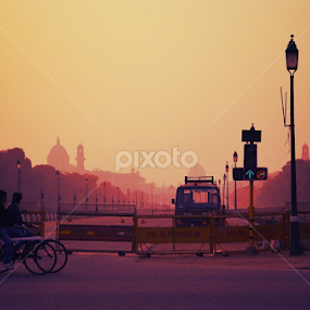 dawn cyclying by Saurav Bhattacharyya - City,  Street & Park Street Scenes