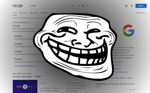 Trollface Me Chrome Extension