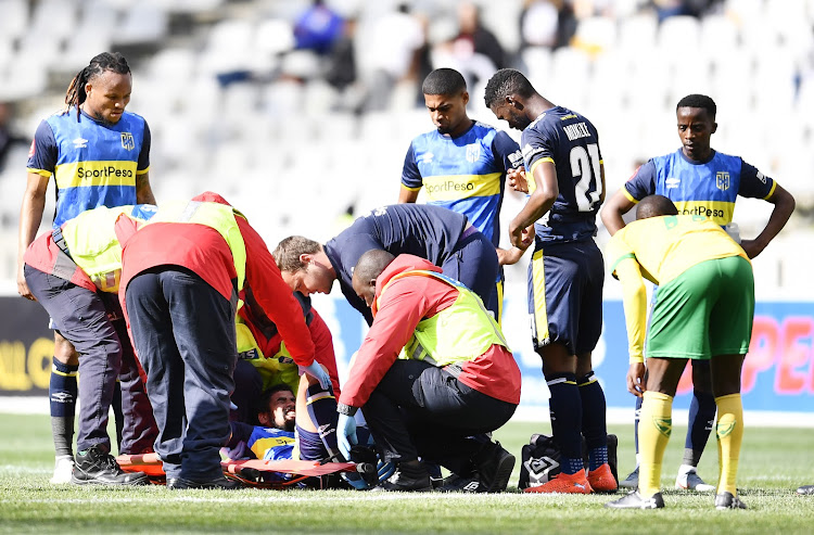 Abbubaker Mobara picked up a nasty ankle injury during the 1-1 draw against Lamontville Golden Arrows.