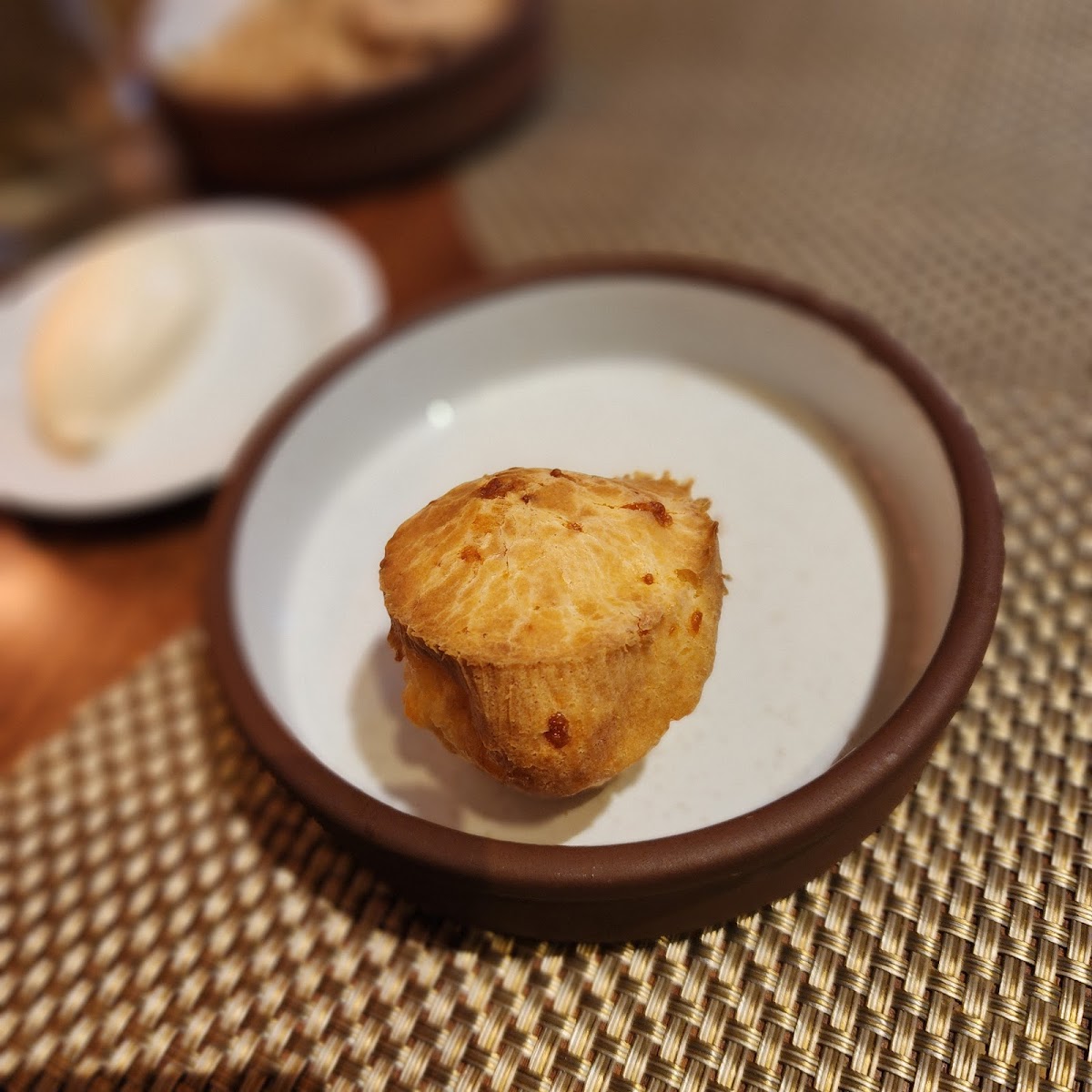 Brazillian cheese bread served seperate from the other breads