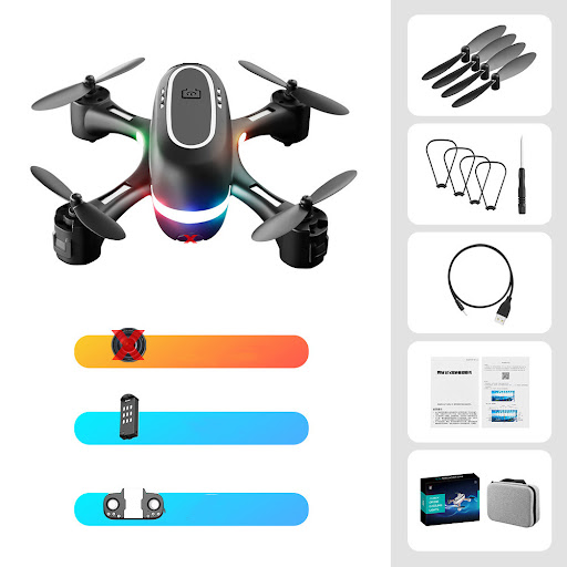 Title 2, Mini Aerial Photography Gradient LED Remote Con...