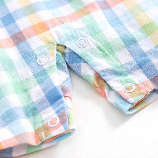 Title 4, Summer Childrens Shorts Baby Romper Plaid Shir...