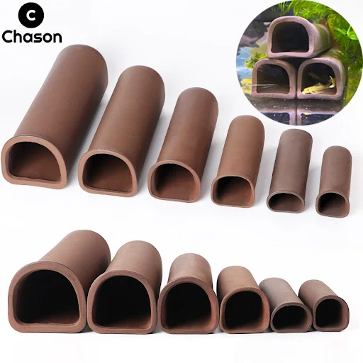 Purple Clay Aquarium Fish Tank Lanscape Ornament Decoration Accessories Pet Fish breeding House Shelter Fairy Garden Hom