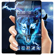 3D blue fire Ice wolf launcher theme 1.2.4 Icon