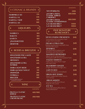 Comely menu 