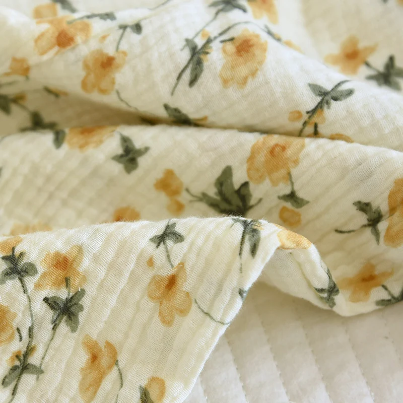 Pijama feminino de algodão crepe com lapela, manga longa e calças compridas, roupa para casa, conforto e elegância.