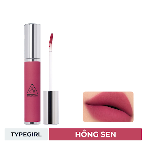 Son kem lì 3CE màu Hồng Sen Hazy Lip Clay #TYPE GIRL 4g