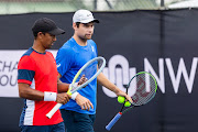 South African top seeds Raven Klaasen (left) and Ruan Roelofse (right) in action in the Potch Open at the North-West University in Potchefstroom on Thursday.
