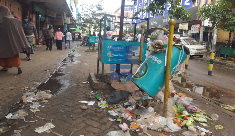 Spilled uncollected litter along Luthuli Avenue on November 23, 2021