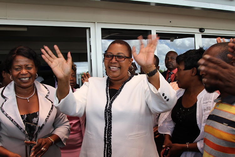 FILE PICTURE:02 March 2012, Thokozani Khupe, at the Harare International Airport after being awarded the African Achievers Award for service to Democracy and Women Empowerment.