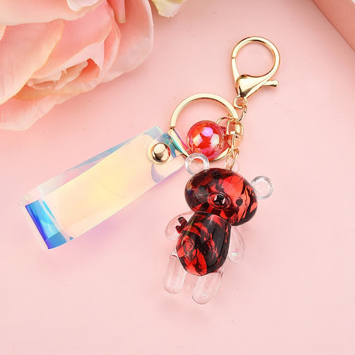 Title 9, Acrylic Oil-Filled Bear Keychain – Cute and Dur...