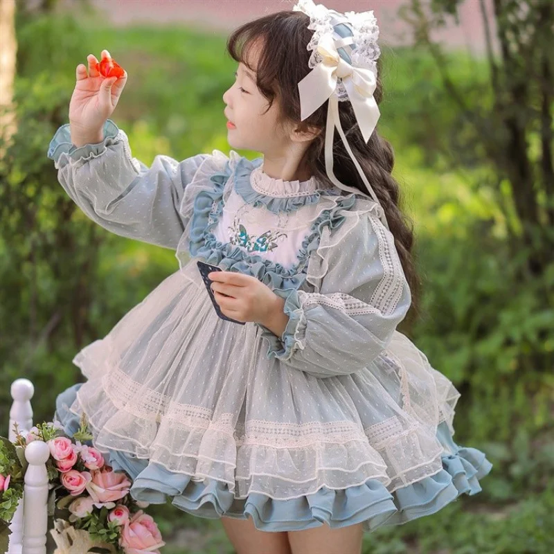 Prinsessenjurk Lolita voor Meisjes 1e Verjaardag. Schattige jurk, perfect voor een onvergetelijke 1e verjaardag. Ideaal voor fotoshoots.