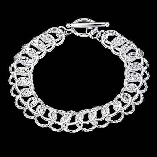 Title 5, European and American Bracelet Ring Silver Plat...
