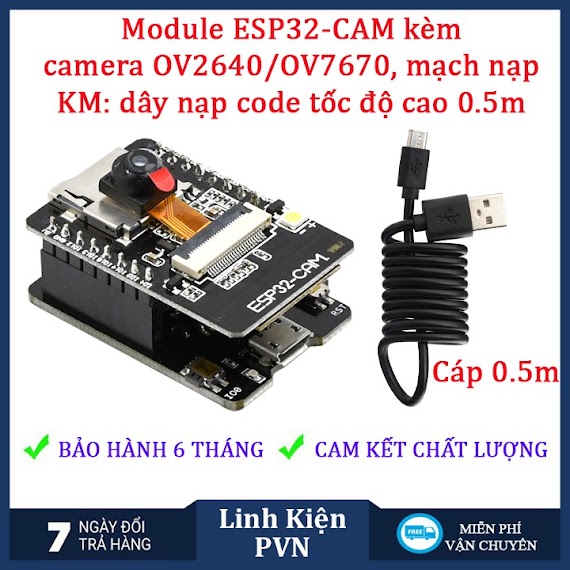 Module Thu Phát Wifi Camera Esp32 - Cam Tích Hợp Wifi, Camera Ov2640/Ov7670 Chuyên Dụng Và Bluetooth 4