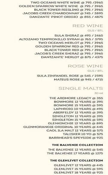 Houz Cafe Bar menu 