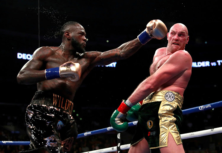 Deontay Wilder in action against Tyson Fury at Staples Centre, Los Angeles, United States on December 1, 2018