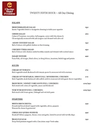 The Twenty Fifth Hour - Clarion Hotel menu 1