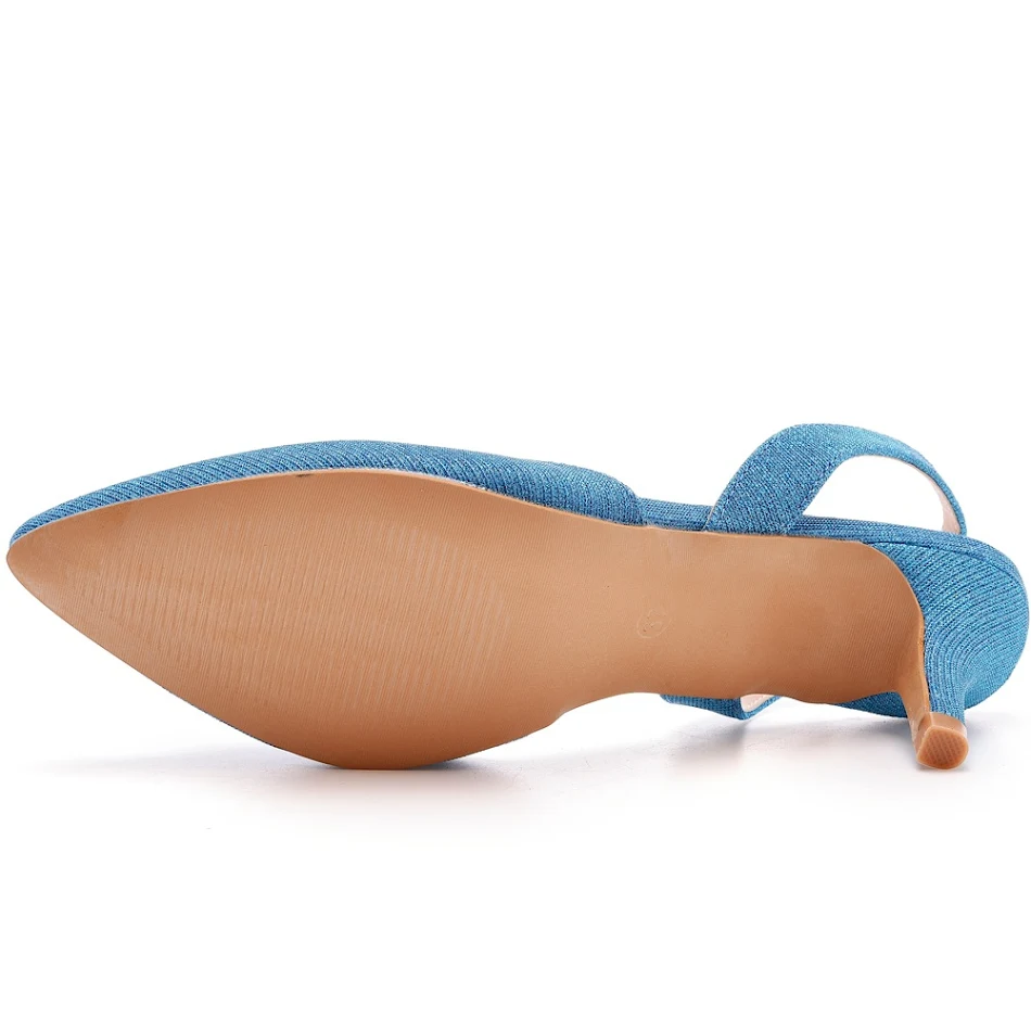Sandali in tessuto a punta bassa 6cm che cambiano colore, taglie forti, eleganti e confortevoli, perfetti per ogni outfit estivo.