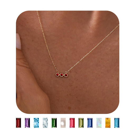 Title 5, 12 Birthstone Pendant Necklace Colorful Fashion...