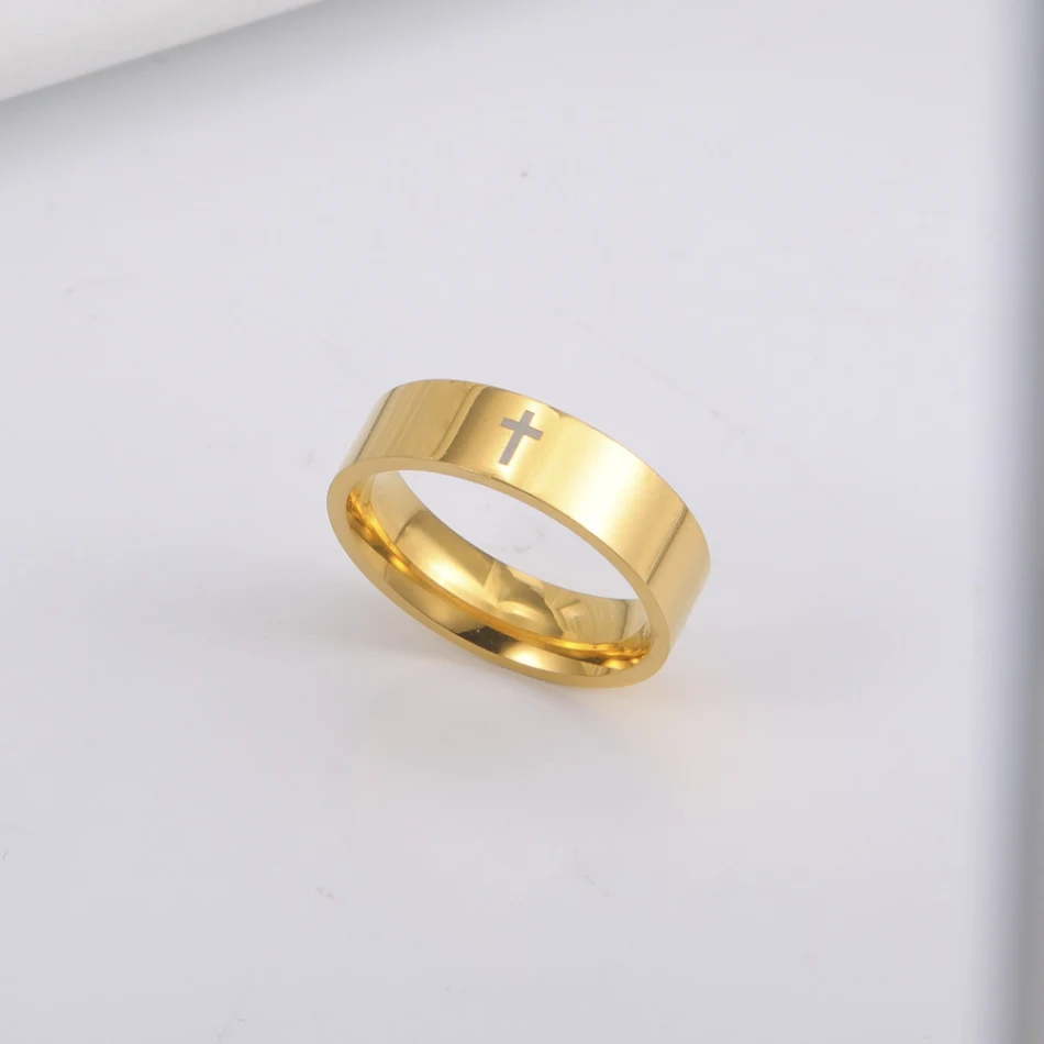 Anello Croce Semplice in Acciaio Titanio Design Creativo Unisex Gioiello Elegante e Resistente Ottima Idea Regalo