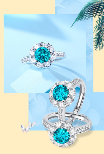 Title 6, S925 Silver Blue Chic Ice Blue Adventure Women...