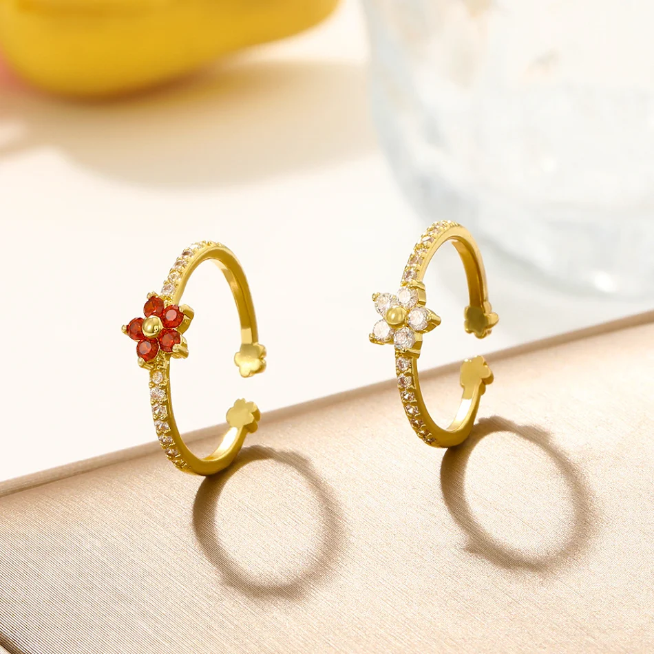 Voll-Diamant-Blumenring für Damen, südkoreanischer Frühlings-Luxus-Stil, erschwinglicher Schmuck, funkelnder Blickfang.