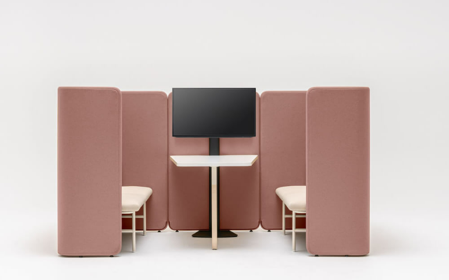 Private collaborative spaces, such as work pods, are ideal for holding confidential meetings.