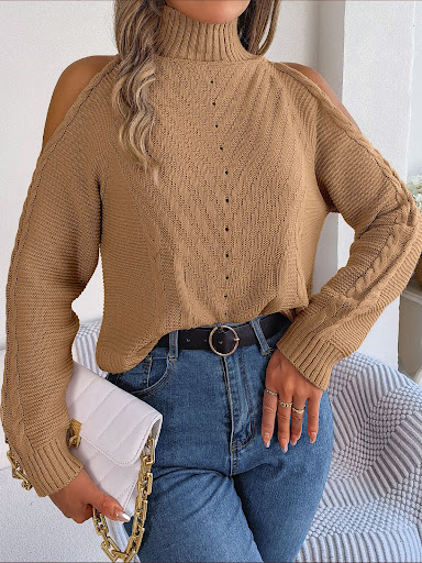 Title 16, Autumn And Winter Leisure Off-the-shoulder Turt...
