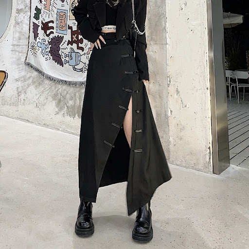 Title 2, Harajuku Wind Dark Cheongsam Button High Waist ...