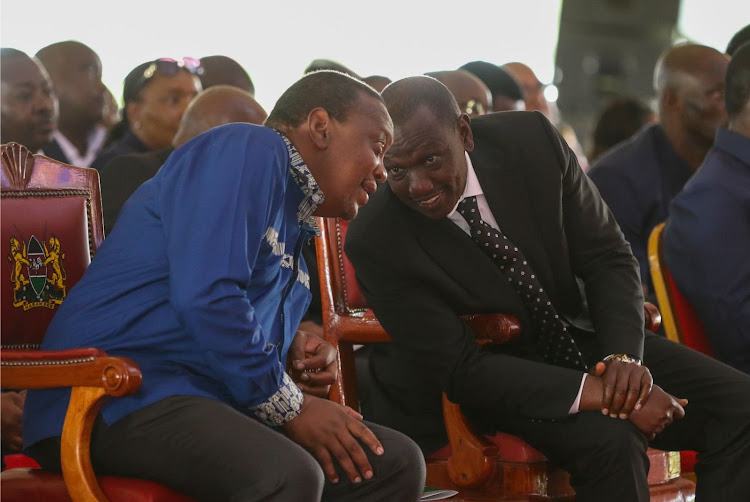 President Uhuru Kenyatta and Deputy President William Ruto on July 12, 2019 in Nakuru.