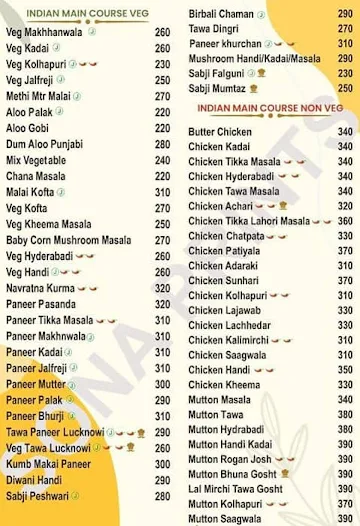 Raju's Kitchen menu 