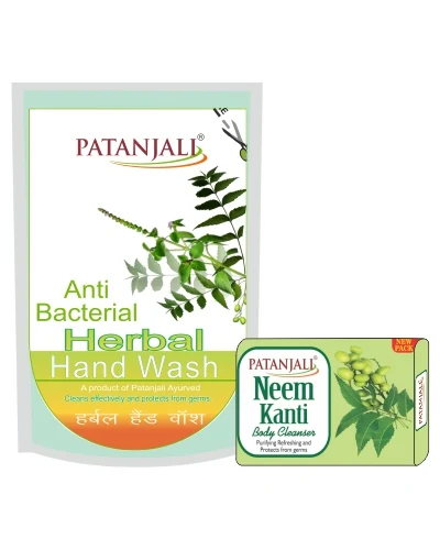 Patanjali Herbal Hand Wash (Anti Bacterial) 200Ml C.P Neem 100Gm - 300 gm