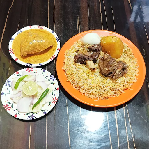 Special Mutton Biryani With Chicken Chaap And Salad