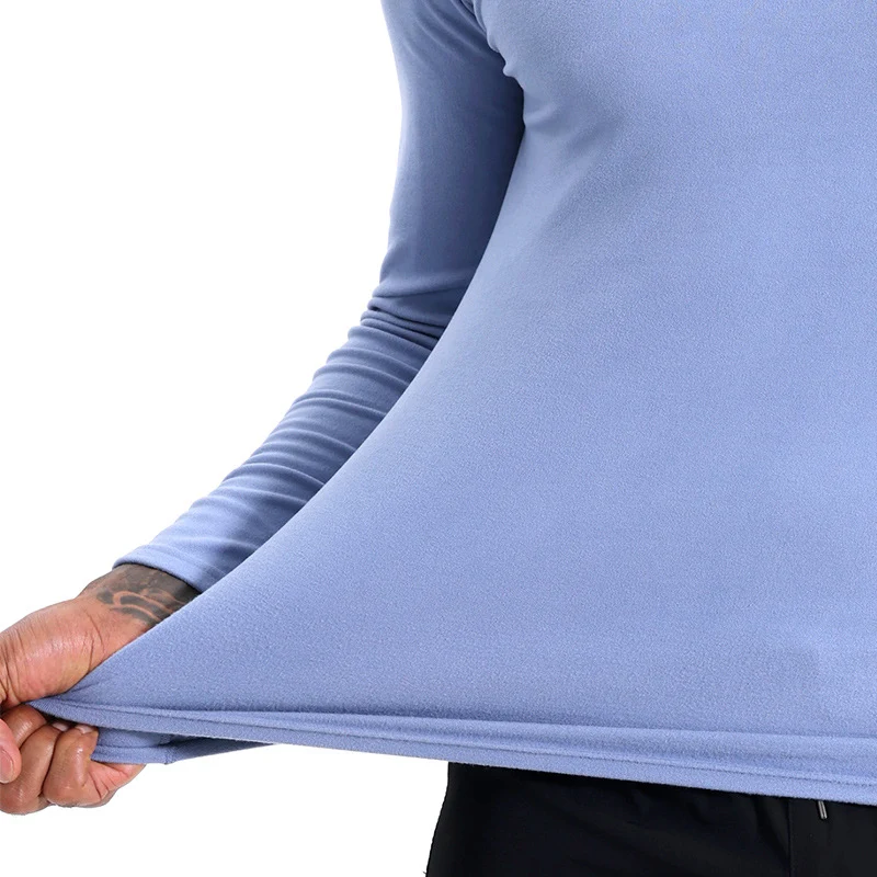 Camiseta térmica de hombre con cuello alto y manga larga, camisa base, ideal para capas y mantenerte abrigado en invierno