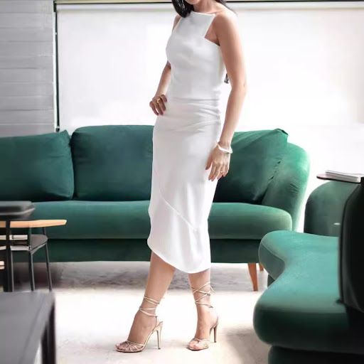 Title 2, Womens Slim Sleeveless Solid Color Dress