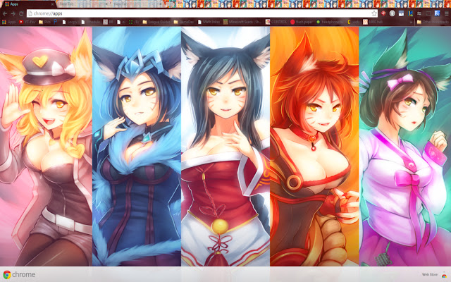 Ahri 5 Skins chrome extension