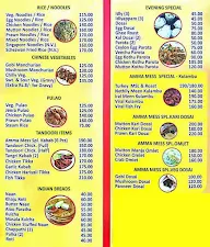 Amma Mess menu 2