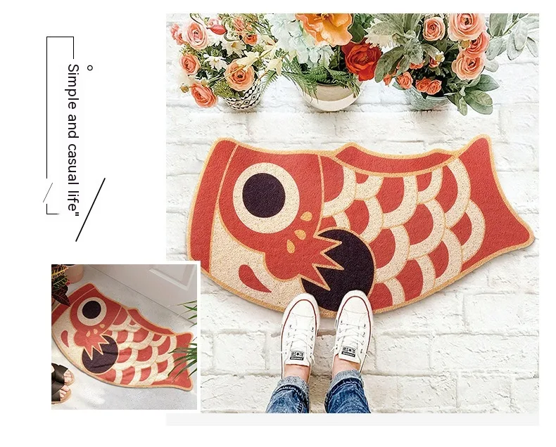 Alfombra Carp Streamer para piso resistente a manchas, lavable, PVC cortado, alfombra de bucle de PVC