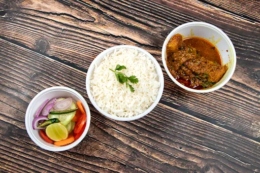 Rice [500 Ml] With Katla Fish [1 Pieces] And Salad