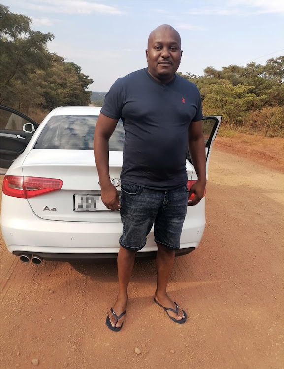 Lucky Nkosi, 38,from Secunda, Mpumalanga with his Audi.