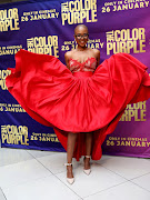 Actress Motsoaledi Setumo at the pre-screening of 'The Color Purple' movie at Montecasino on Wednesday. 