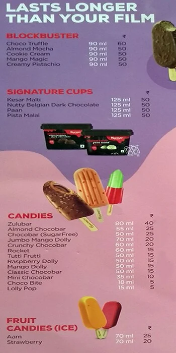 Monty's Ice Cream Corner menu 