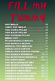 Fill My Tummy menu 1