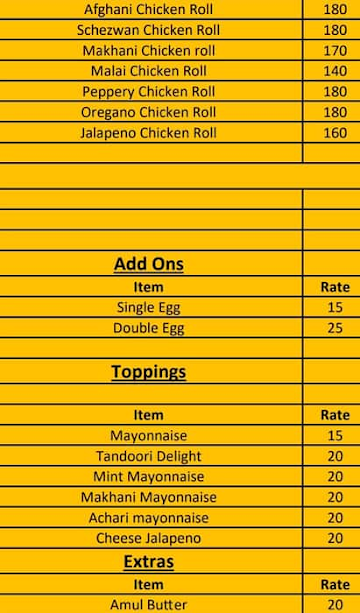 Rollstic menu 